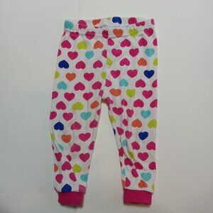 George Girls Heart Pajamas PJS Size 12-18 Months Cotton Hearts Heart Pink White